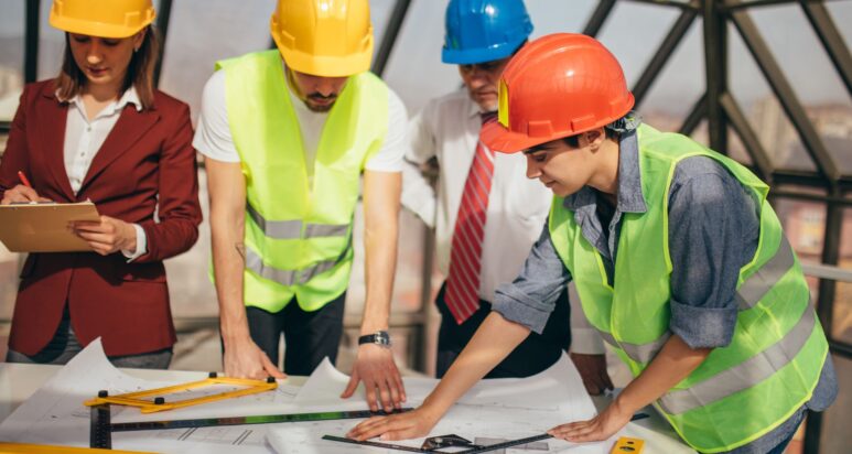 A high-fidelity 3D architectural visualization of an Abu Dhabi waterfront development showing intricate structural and MEP details.